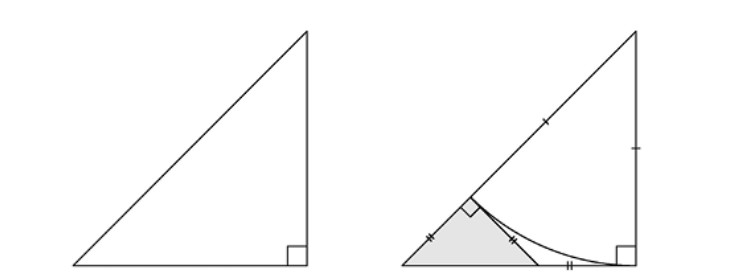 Figura 2.1 — Demostración geométrica de la irracionalidad de la raíz de 2