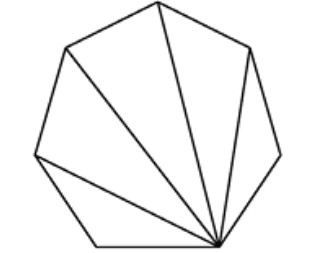 Figura 4.19 — Triangulación del heptágono y recuento de diagonales