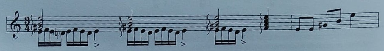 Soleares: acento y duración del acorde de tónica en la llamada