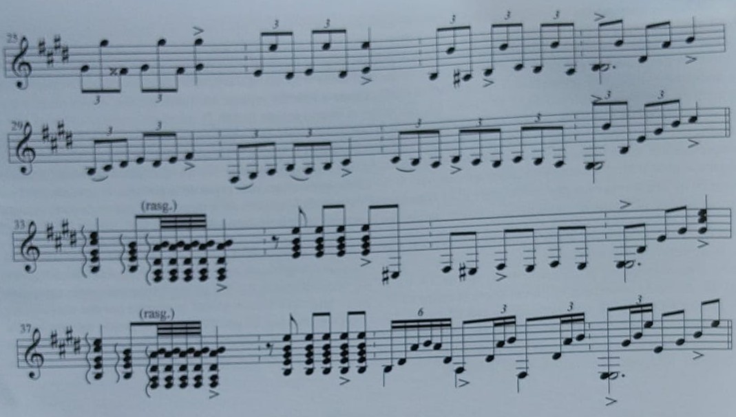 Continuación de la falseta: compases 21–40