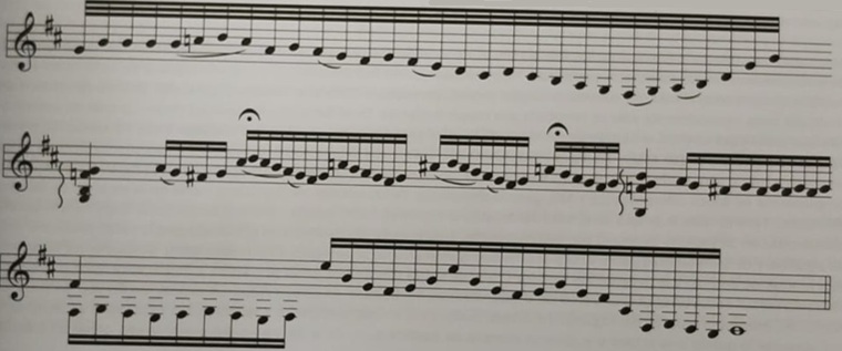 Cadencia resolutiva flamenca II–I: ejemplo amplio