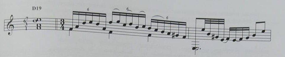 D19 [1–3–6–7] — disposición cercana a D18, con la cuarta permutada por la tercera