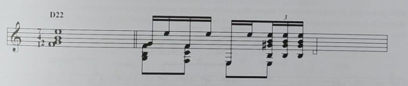 D22 [1–2–4–7] — sonoridad abierta (fandangos Por los olivares, Sabicas)