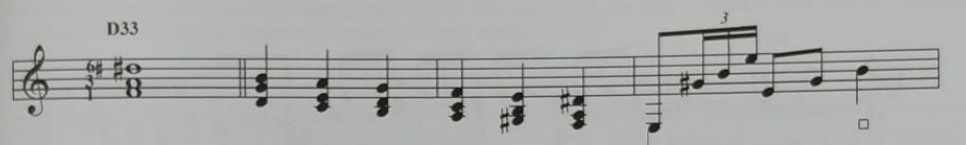 D33: [1–3–6♯], soleares de Sabicas (Bronce gitano)