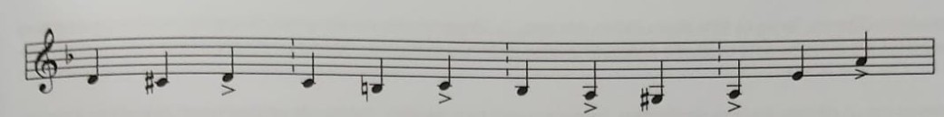 Patrón rítmico básico en negras dentro del compás flamenco de 3/4.