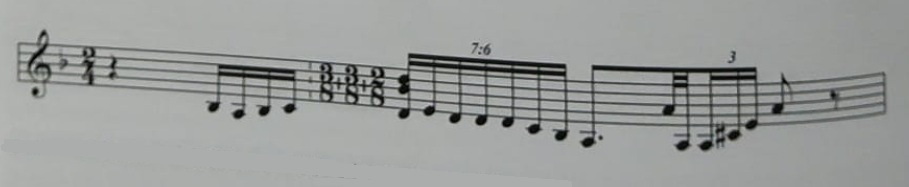 Diabluras rítmicas en seguiriya: combinación de subdivisiones irregulares.