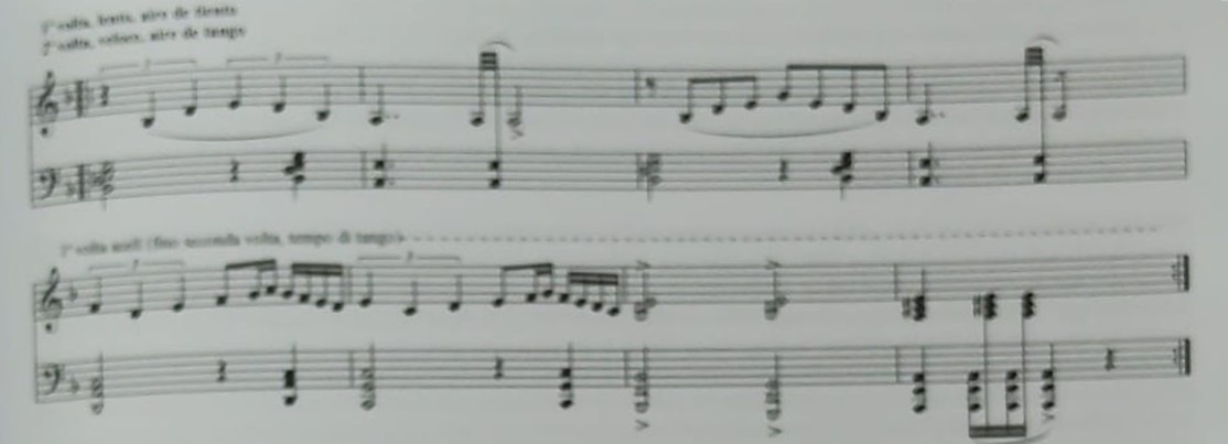 Tiento que se transforma en tango, con cierre modulado por cuartas.