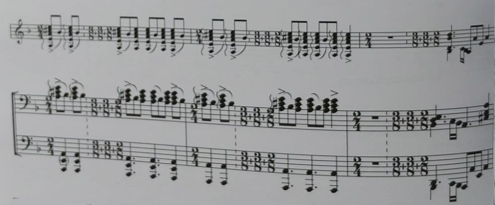 Ejemplo de arranque de siguiriyas con condensación armónica en piano.