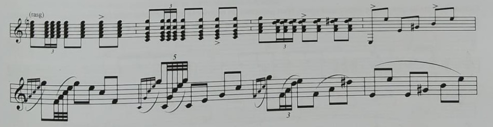 Llamada clásica de soleares, con mordente pianístico y reducción del despliegue armónico.