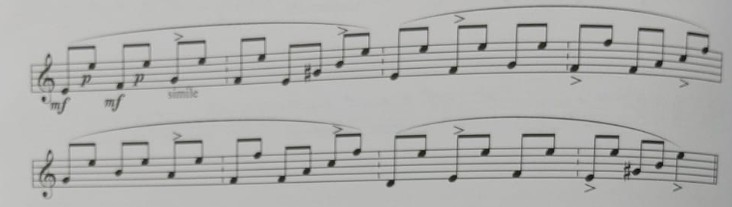 Falseta de polo: diferenciación del bajo frente a la nota pedal superior.