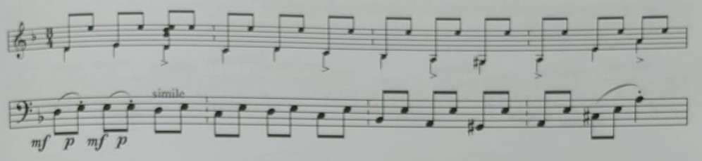 Falseta de soleá por bulerías con pedal grave interpretada en registro medio.