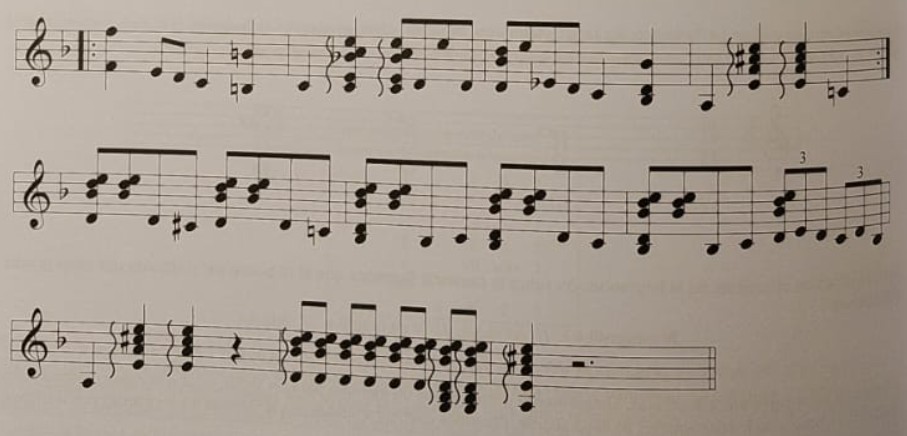 Cascada descendente de acordes en estilo de farruca